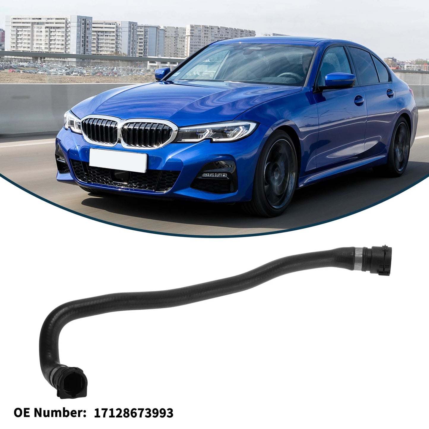 Radiator Hose for BMW 330i (2017-2018) Rubber Coolant Pipe Black