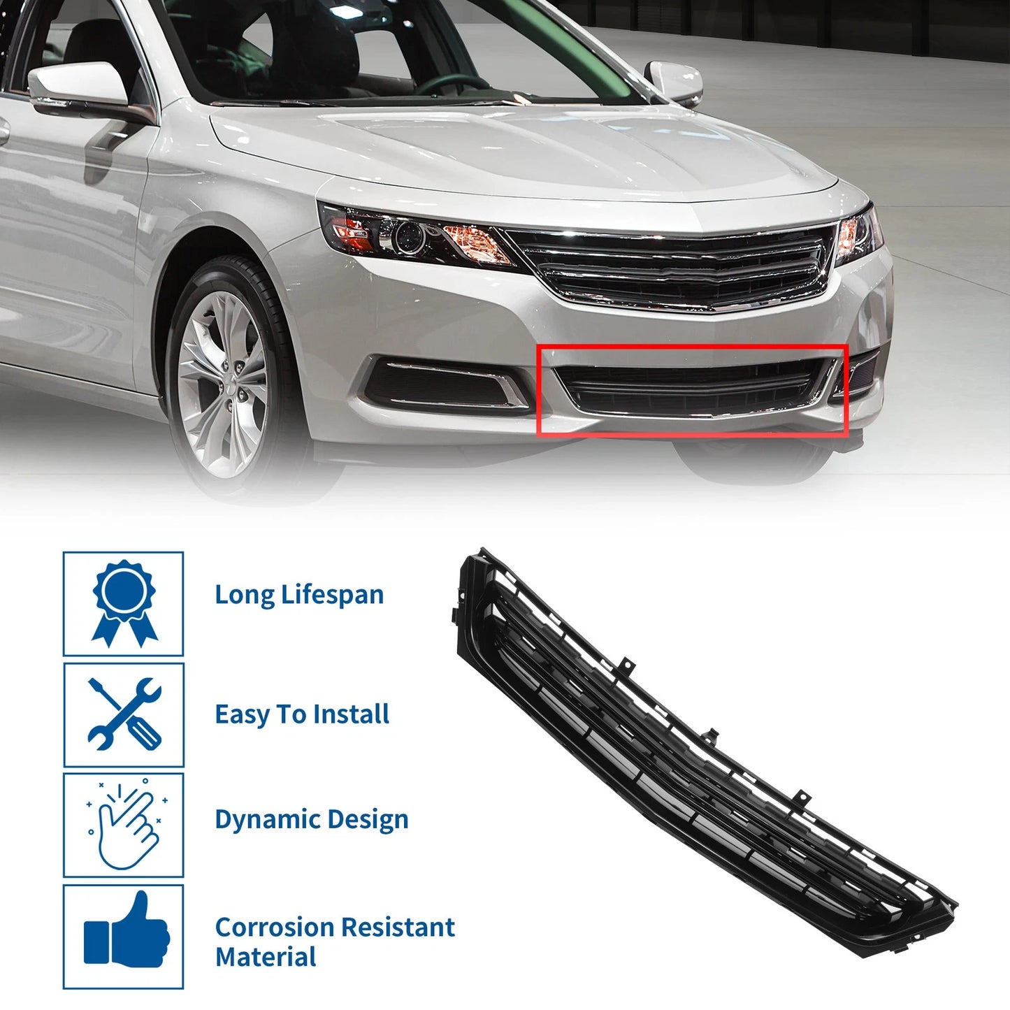 Front Lower Bumper Grille for Chevrolet Impala (2014-2020) Black