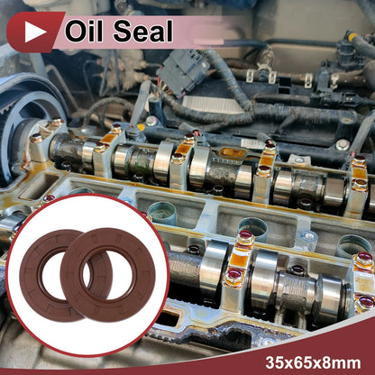 Oil Seal 35x65x8mm Rotary Shaft Seal FKM Rubber Brown 2 x for Make Model