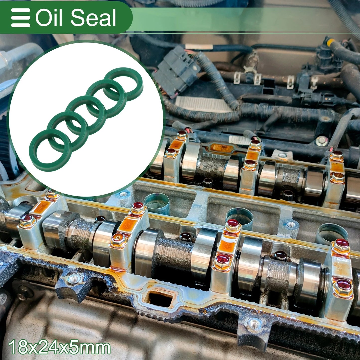 Oil Seal / 18x24x5mm 5 Pcs / Seal Ring Rotary Shaft Seal TPU for Make Model