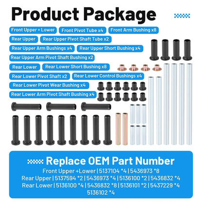 Front Rear A-Arm Bushing Kit for Polaris RZR 800 S (2008–2014)