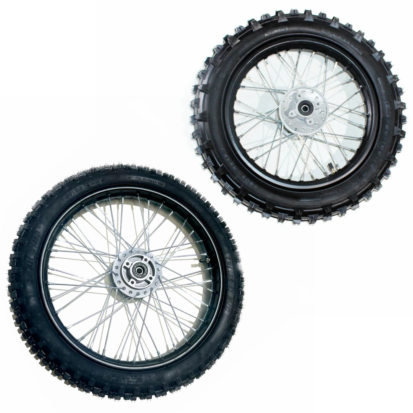 12mm Axle 17" Front & 14" Rear Wheel Rim Tire for PIT Trail Dirt Bike