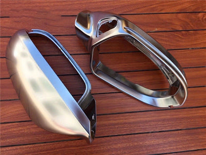 Silver Alloy Mirror Covers for Audi S6 A6 C7 (2011-2018)