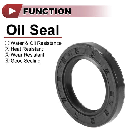 Rotary Shaft Seal 30x47x7mm Nitrile 70 Durometer Rubber 5 Pcs
