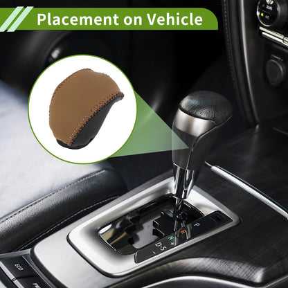 1 Pc Gear Shift Knob Cover for Toyota RAV4 Black Faux Leather (2019–2024)