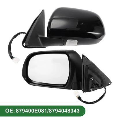 Left Side Door Mirror for Toyota Highlander (2008-2013) Manual Folding Gloss Black
