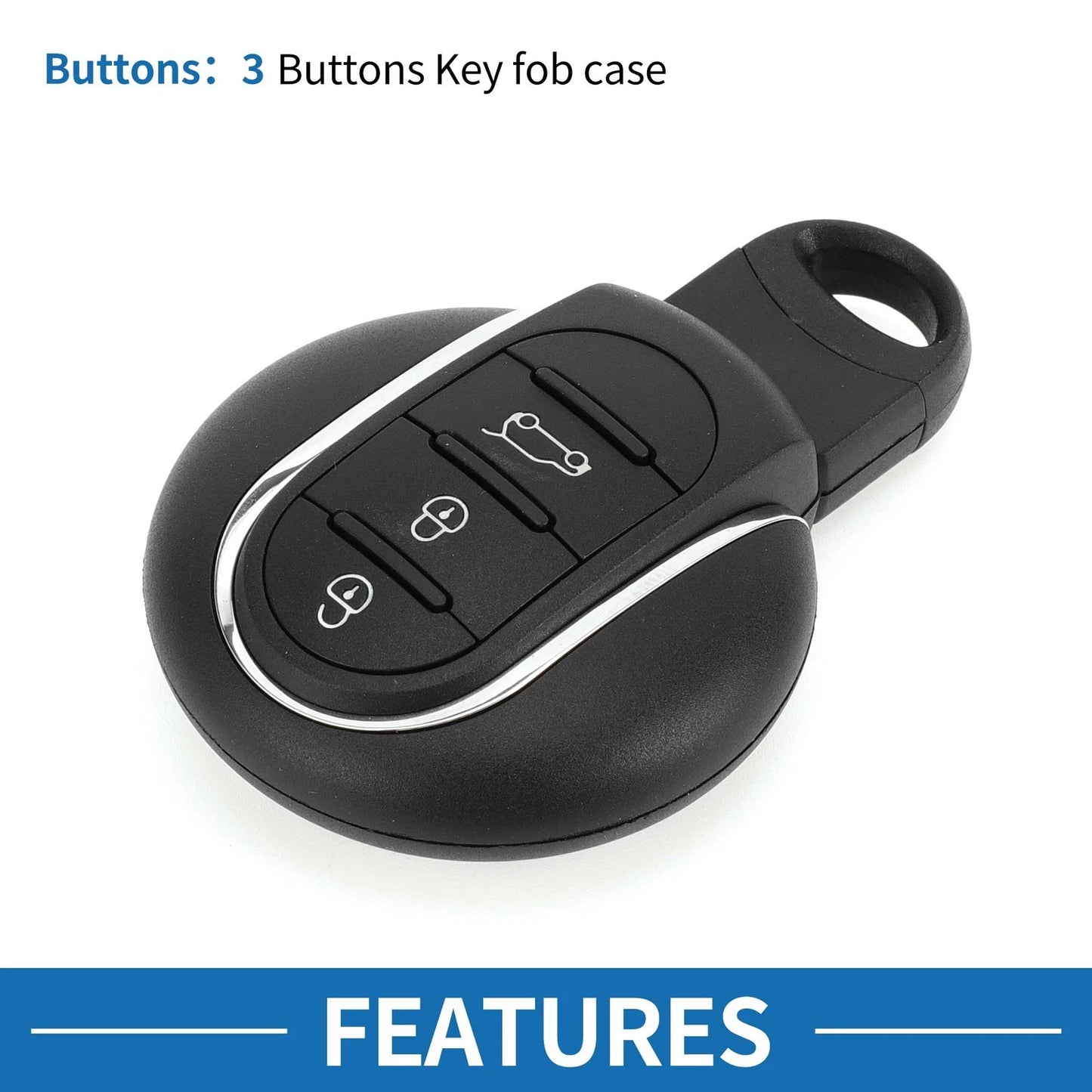 3 x Keyless Entry Remote Fob Shell Case for BMW Mini Cooper (2015-2017)
