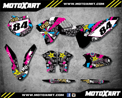 Custom Graphic Kit RUSH STYLE for KTM SXF (2007-2010) Decals Stickers