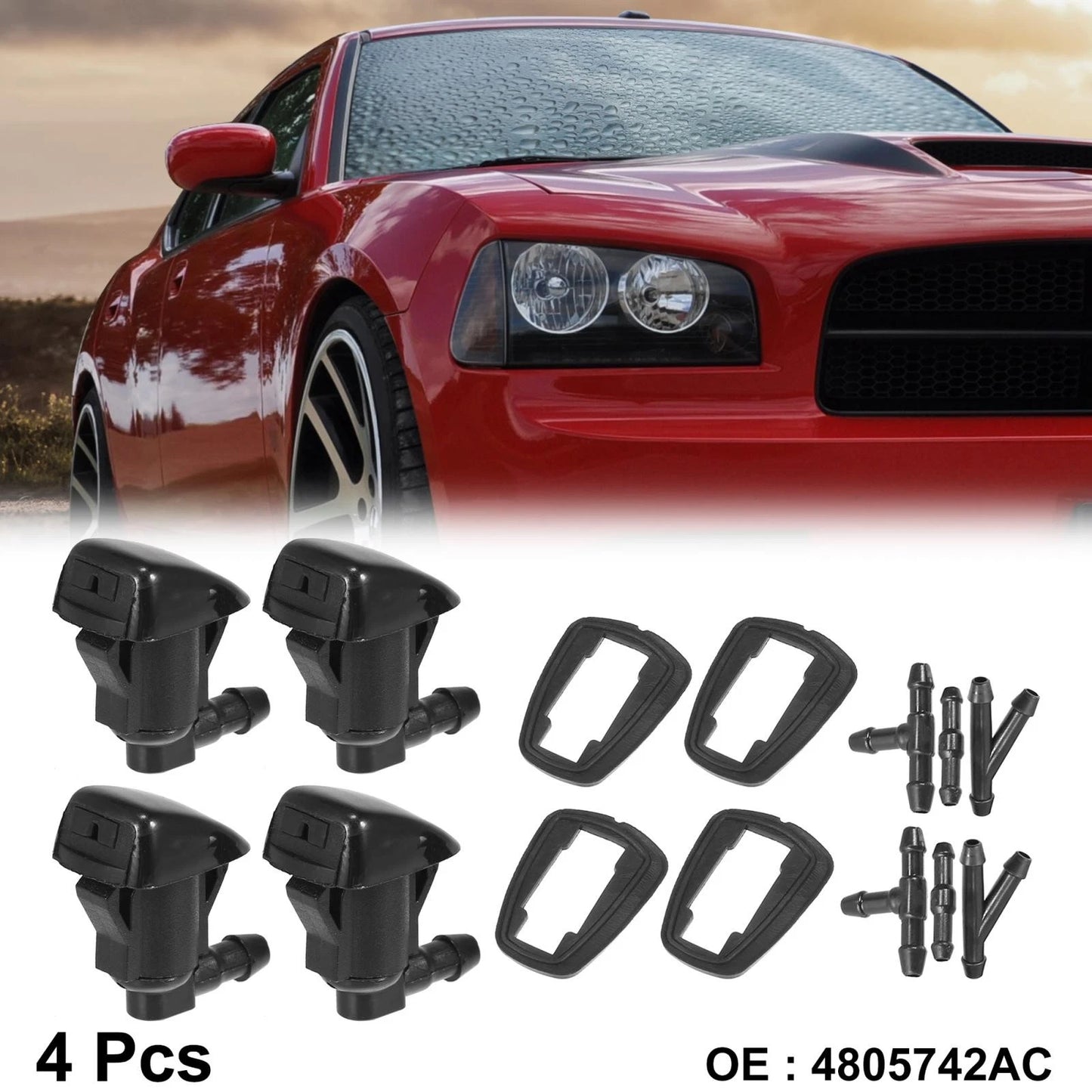 4pcs Front Windshield Washer Nozzles for Toyota Solara (2000-2008)