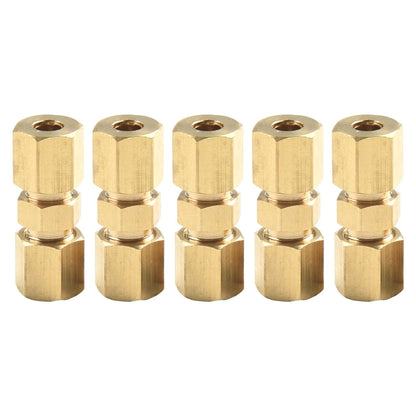 3/16 Inch Brass Inverted Flare Union Compression Fitting, 5 x Set for Vehicle