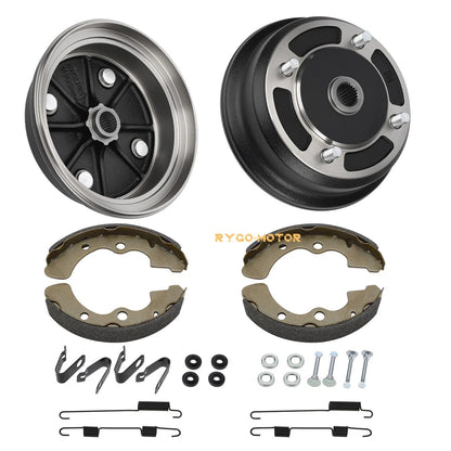 2 x Front Brake Drum w/ Shoes for Kawasaki Mule 3000 3010 4000 4010 KAF620 KAF950