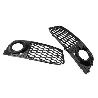 Front Fog Light Honeycomb Grille Cover for Audi A4 B8 (2009-2012) Black