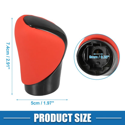 Black Gear Shift Knob Cover for Lexus - Red Faux Leather