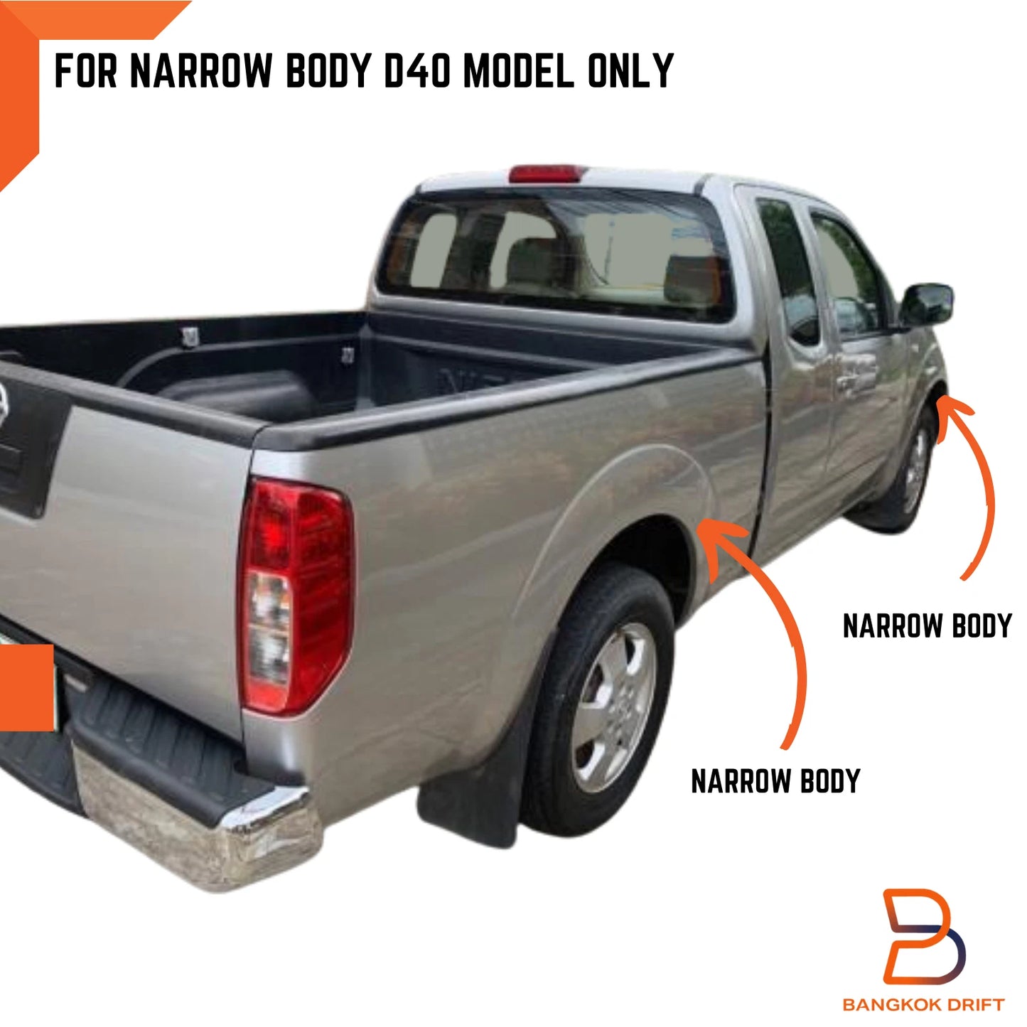 Black Fender Flare Arch for Nissan Navara D40 2005-2014 Narrow Body 2DR Cab