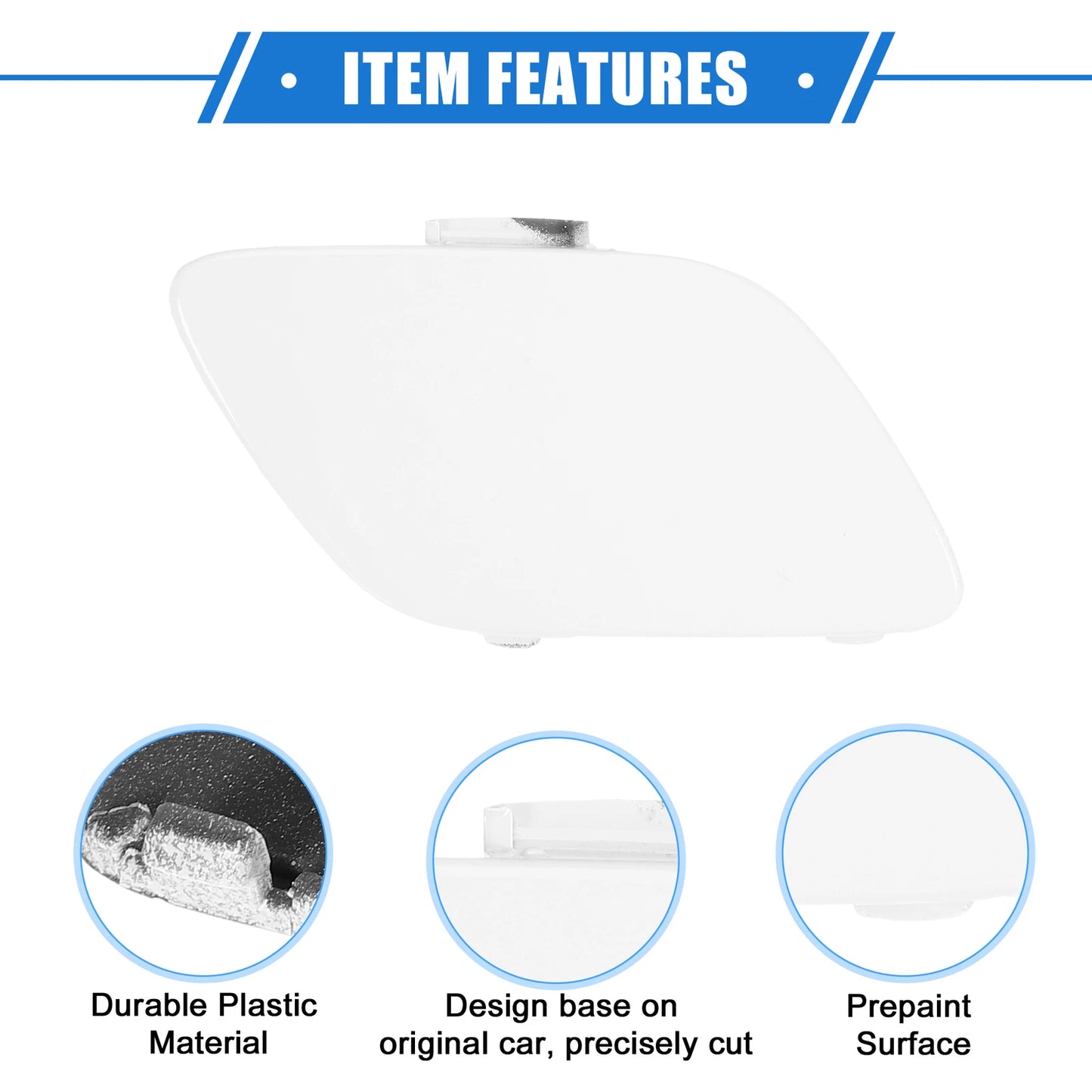 Tow Hook Eye Hole Cover Cap for BMW E92 E93 Coupe 2007-2010 White Right