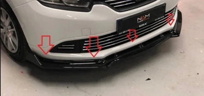 Front Bumper Lip Splitter for Renault Symbol (2013-2019) 3 Pcs