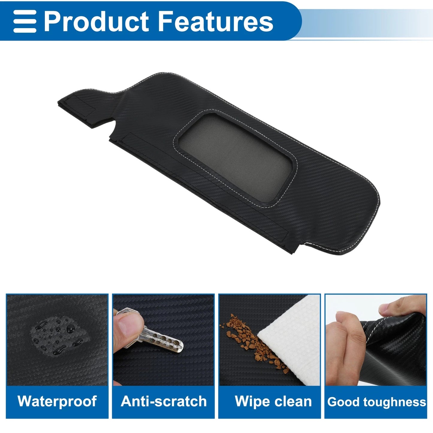 Sun Visor Covers  for Ford Mustang Carbon Fiber Black