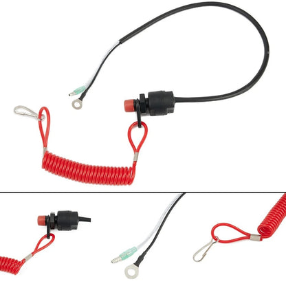 Boat Outboard Kill Switch With Safety Lanyard Clip for Outboard Engine