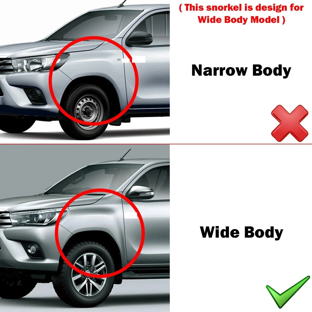 Snorkel Kit for Toyota Hilux REVO GUN135 2.4L/2.8L Wide Body (2015-ON)