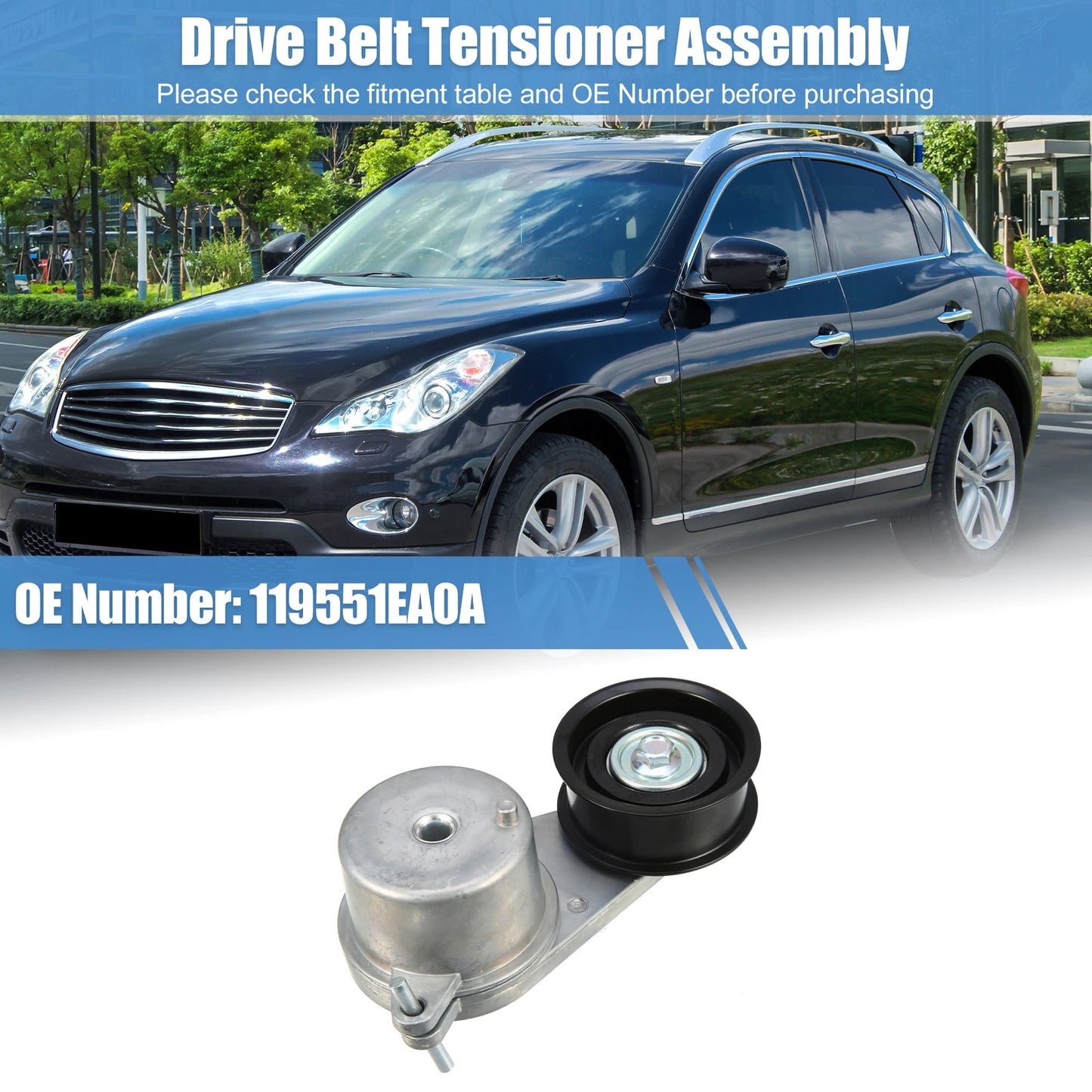 Belt Tensioner for Infiniti EX35 FX35 G37 Nissan 350Z 370Z GT-R (2007-2015)