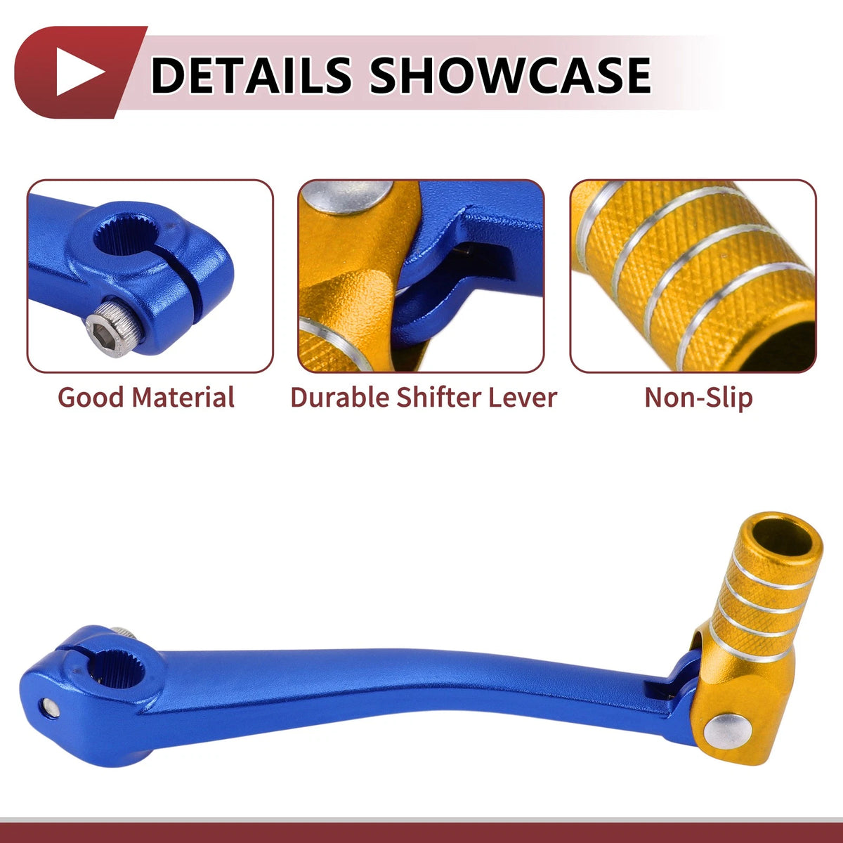 Folding Gear Shifter Lever for Bosuer 125 Gold & Silver Tone