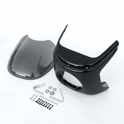 7-inch Round Motorcycle Headlight Headlamp Light Fairing Smoke Windshield Windscreen