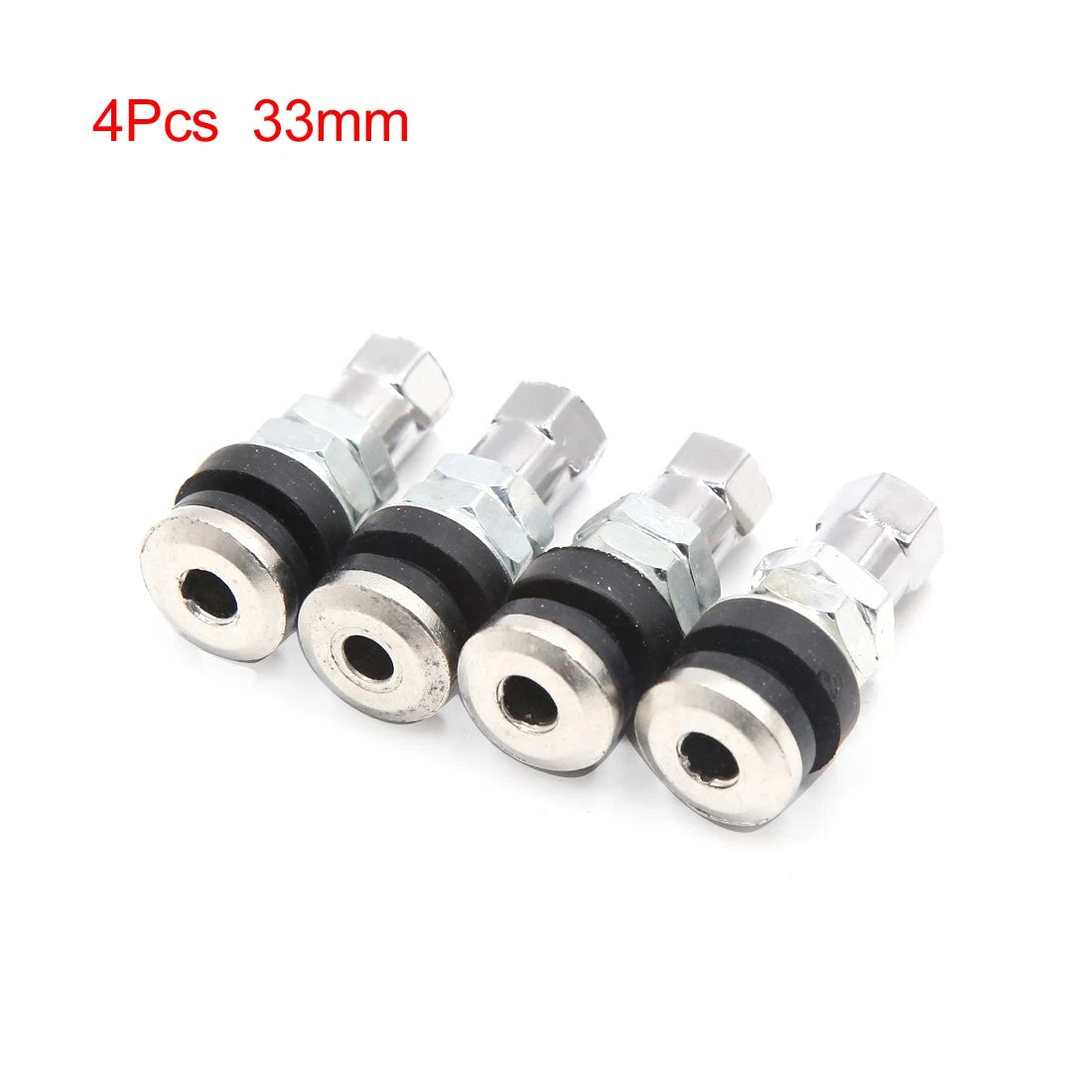 4 x 33mm Straight Motorcycle Anti-leakage Tubeless Tire Valve Stem Cap