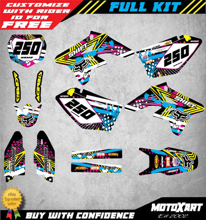 Custom Graphics Full Kit for Suzuki RMZ 250 (2007-2009) Pinned Style Stickers