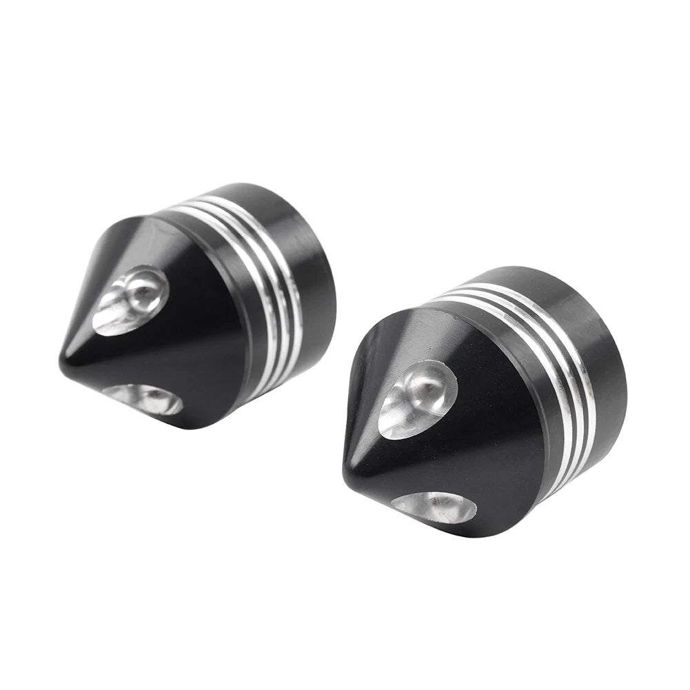 Black & White Front Axle Cap Nuts for Harley Touring Dyna Road King