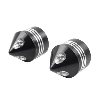 Black & White Front Axle Cap Nuts for Harley Touring Dyna Road King