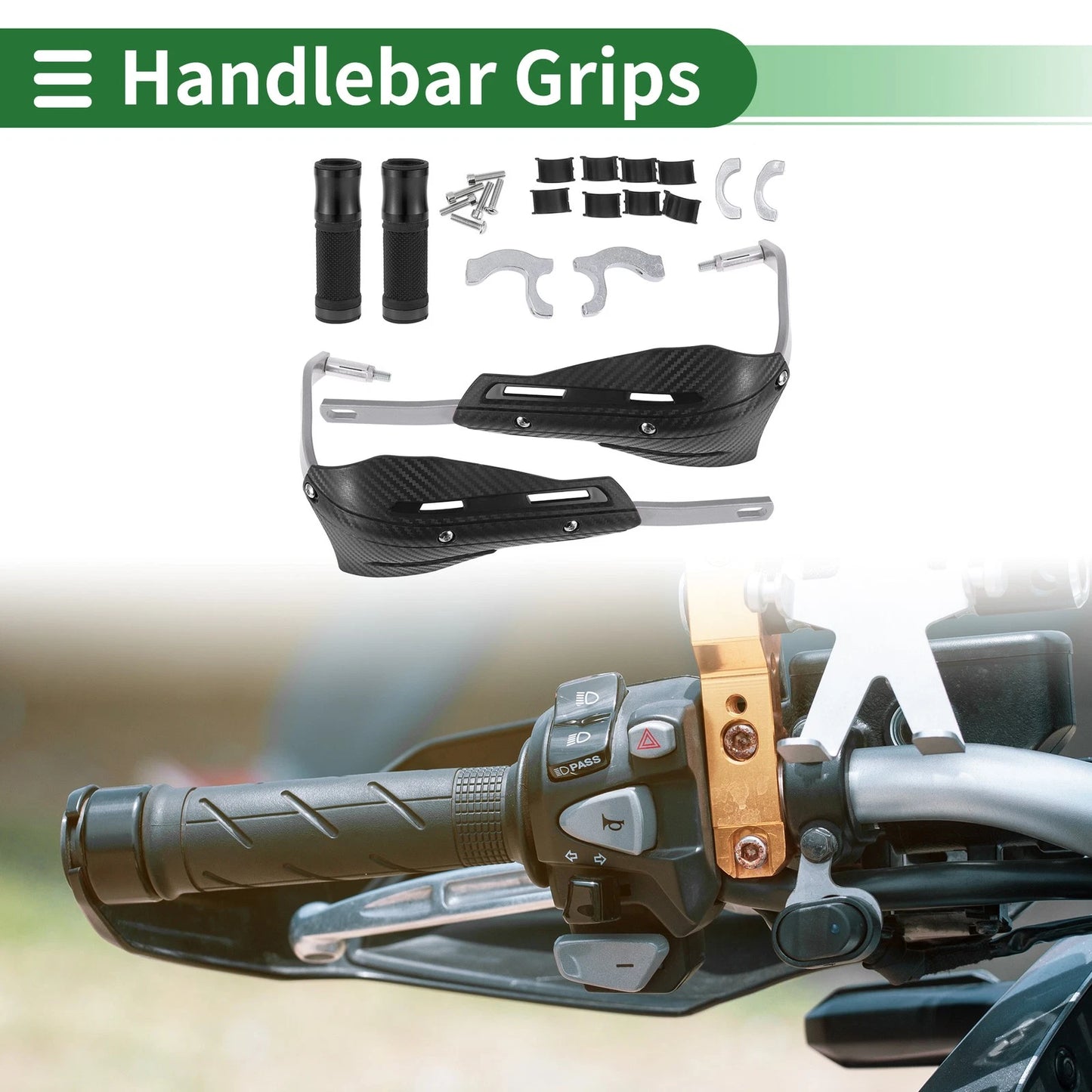 Motorcycle Hand Grips Cover Kit / Handlebar Cover Aluminum Alloy DiamondPattern