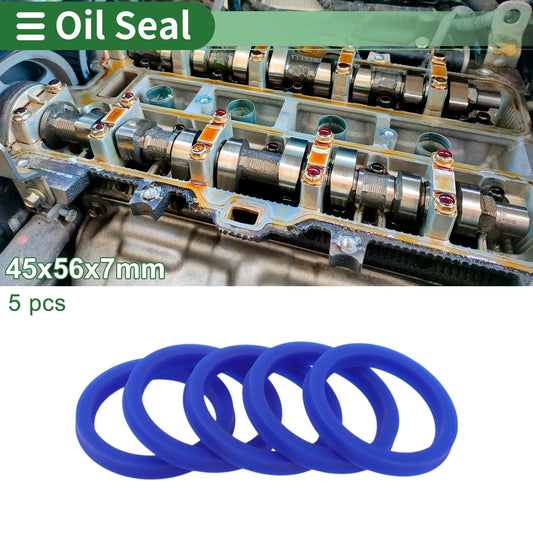 Oil Seal 5 Pcs Seal Ring Shaft Seal TPU 45x56x7mm High Pressure Blue for Auto