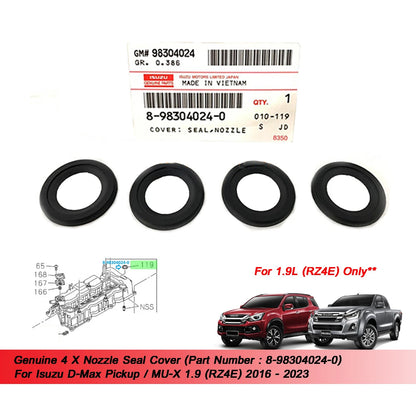 4 x Nozzle Seal Covers for Isuzu Dmax MU-X 1.9L (2016-2023)