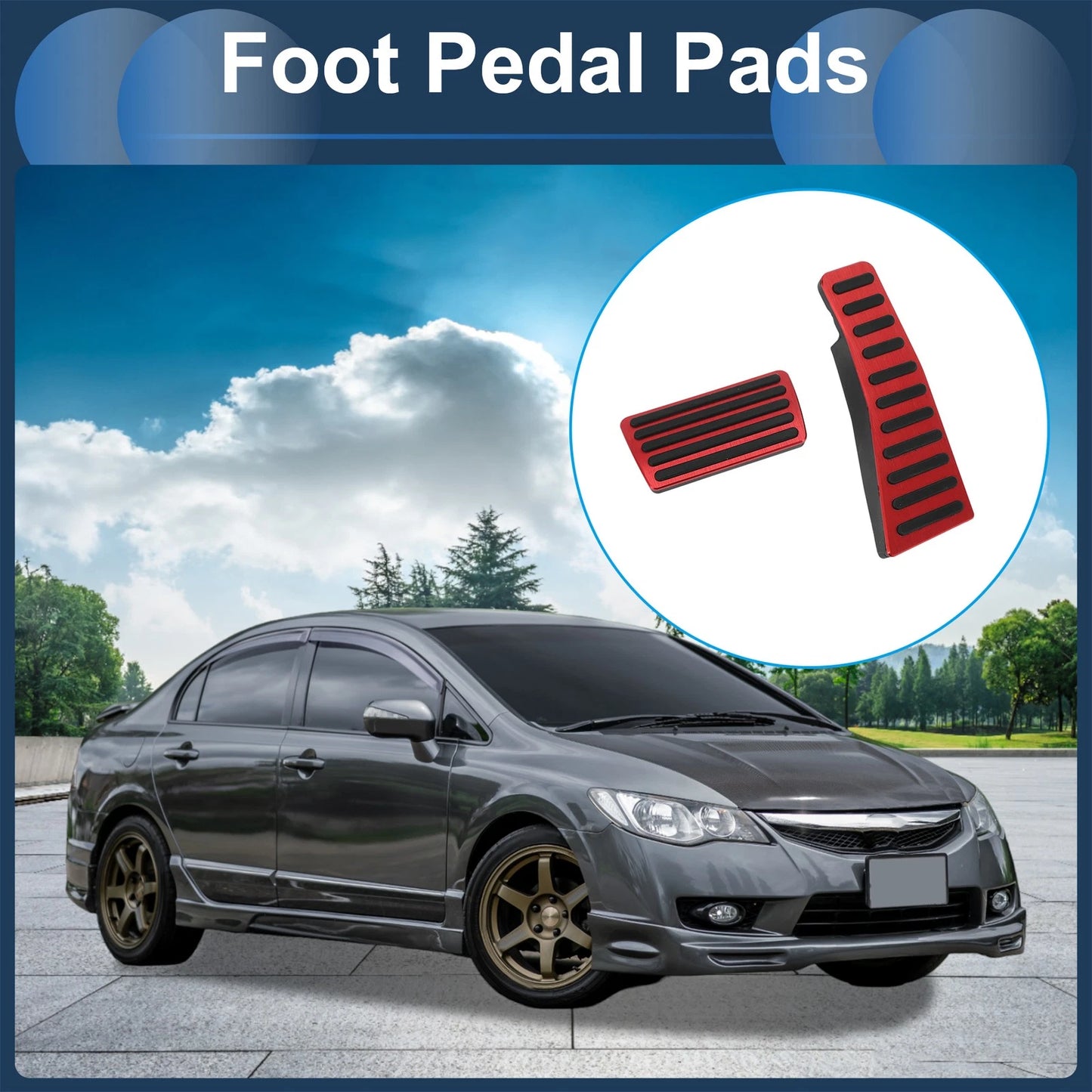 Foot Accelerator Pedal Covers for Honda Civic (2006-2009) Red