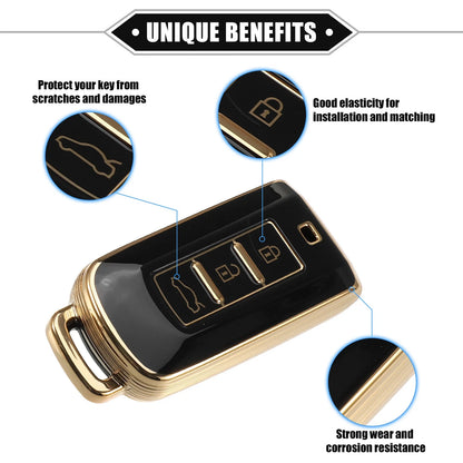 Key Fob Cover for Mitsubishi Outlander 3 Button TPU Black
