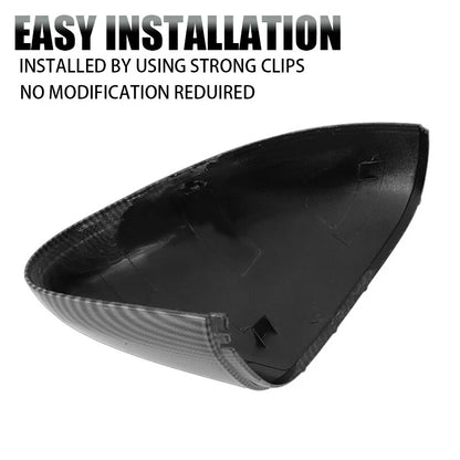 2 x Carbon Fiber Black Rearview Mirror Covers for Ford Fiesta (2018-2024)