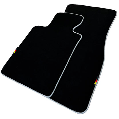 Black Floor Mats for BMW 5 Series M5 E34 with White Trim (1989-1995)