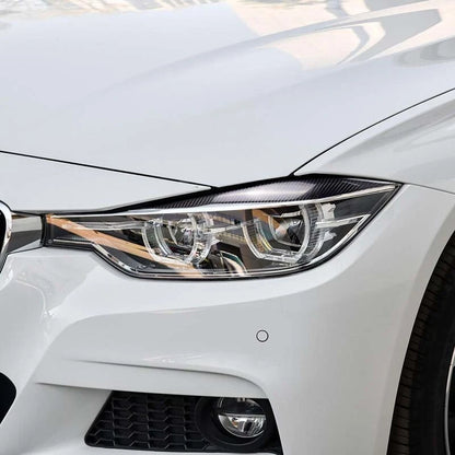 Dry Carbon Fiber Sportmind Headlight Eyebrow Eyelid Fit For BMW F30 F34 Series 3
