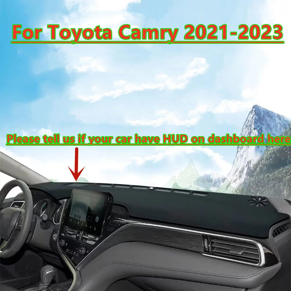 Dash Board Cover Protector Mat Pad Black Leather for Toyota Camry (2021–2023)