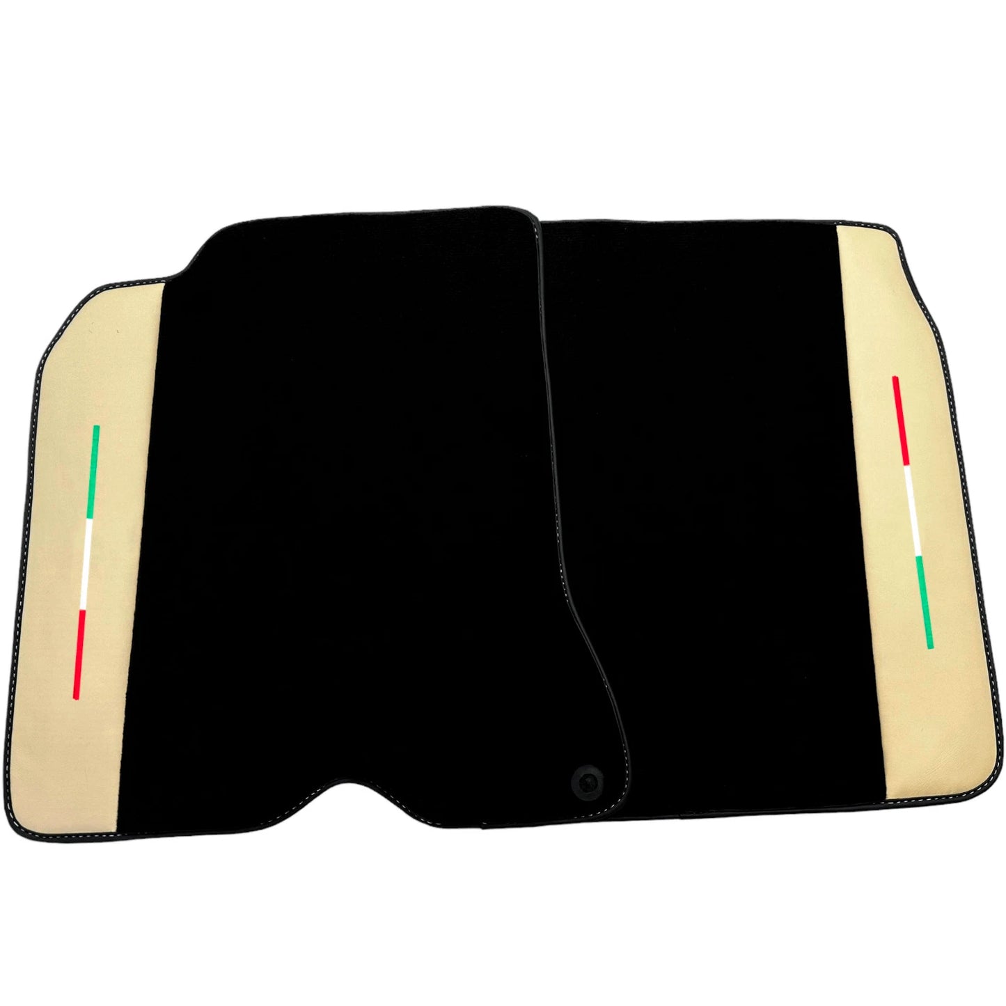Black Floor Mats for Ferrari California T (2015-2019) - Crema Nappa Leather