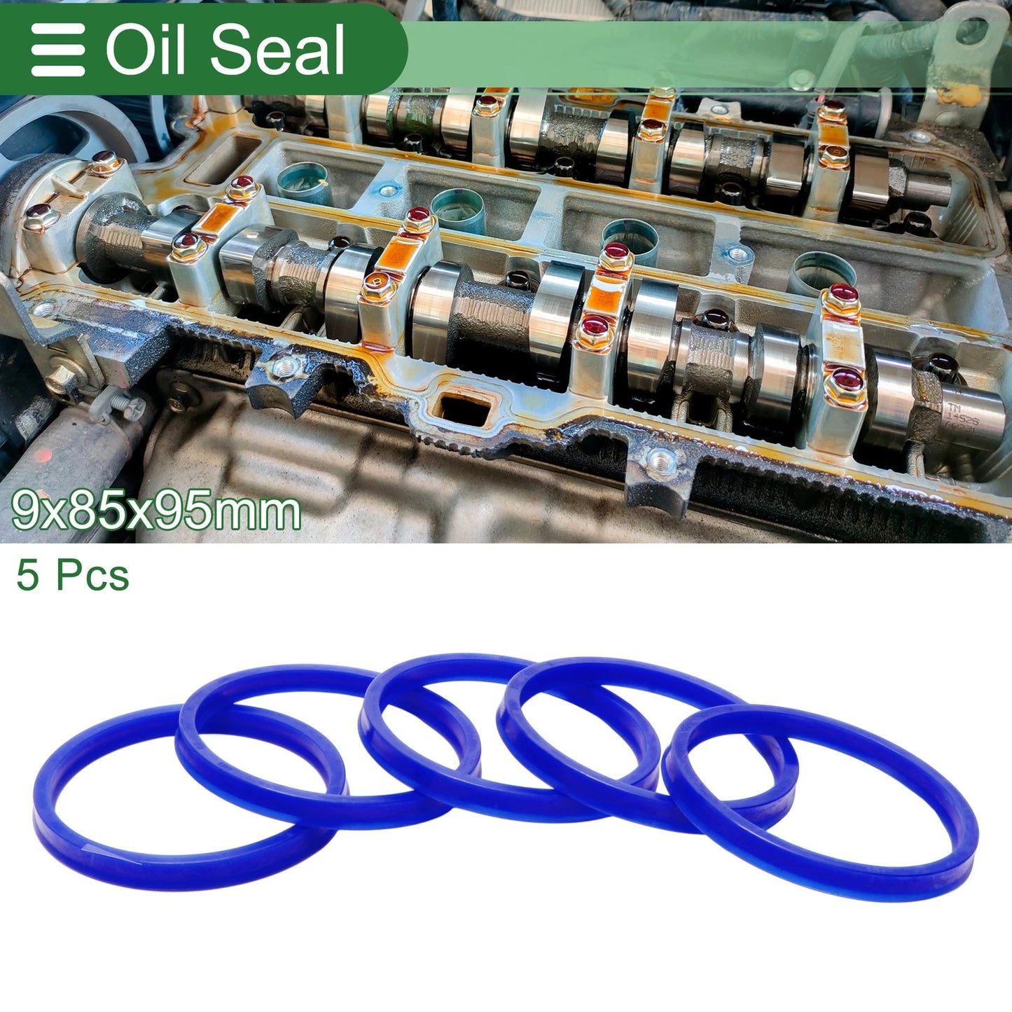 Oil Seal / 85x95x9mm / Seal Ring Rotary Shaft TPU High Pressure Blue 5 Pcs