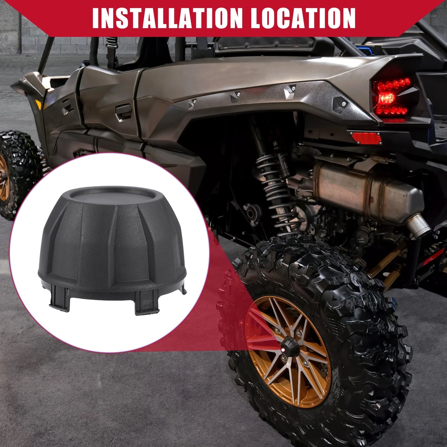 Hub Caps / 4 Pcs / Lower Plastic for Kawasaki KRX 1000 (2020–2020)