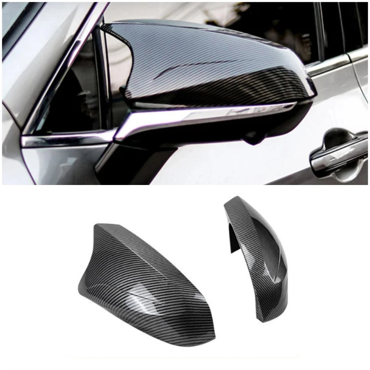 Carbon Fiber Ox Horn Rearview Mirror Side Lid Cover Trim for Lexus RX (2016-2022)