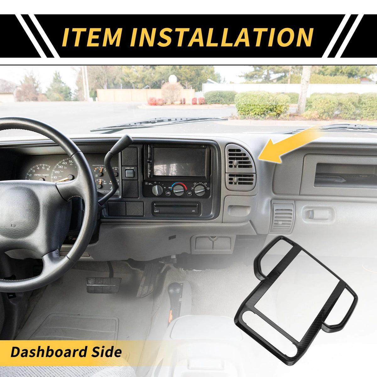 Carbon Fiber Dashboard Air Vent Trim for Ford Ranger (2023-2024)