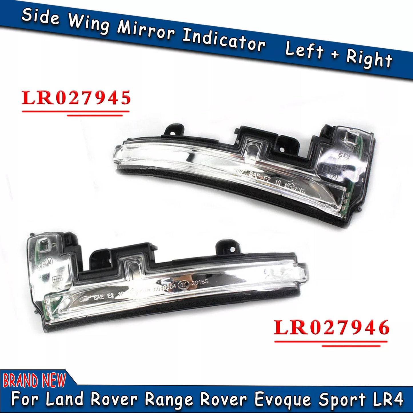 2 x Rear View Mirror Lights for Land Rover Range Rover Sport Evoque (2010-2019)
