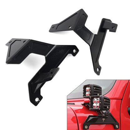 Dual A-Pillar Light Mounting Brackets for Jeep Wrangler JL, Gladiator JT (2018-2024)