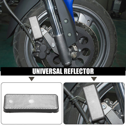 2 x Universal Rectangle Shape Reflector for Motorcycle Garbage Cans White