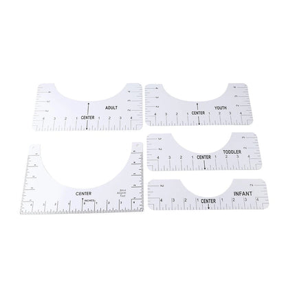 5 x T-Shirt Rulers Guide for Vinyl Alignment Placement