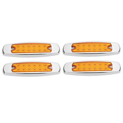 4X Amber 12 LED Sealed Side Marker Clearance Lights for Truck Trailer 12V