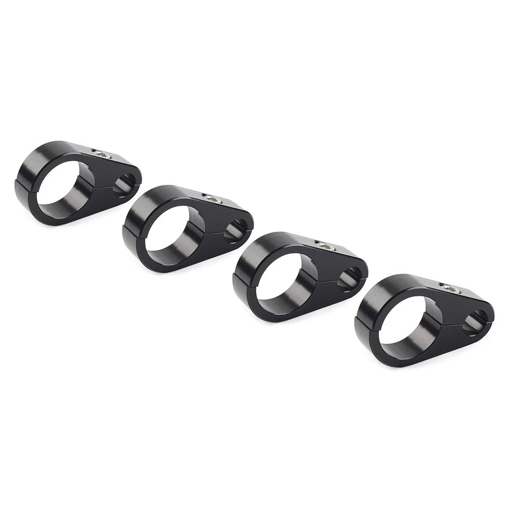 4 x Motorcycle Brake Clutch Cable Wire Clamp Clip Black for Harley 1" Handlebar